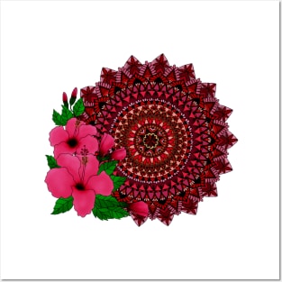 Hibiscus mandala Posters and Art